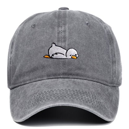 Washed denim baseball cap