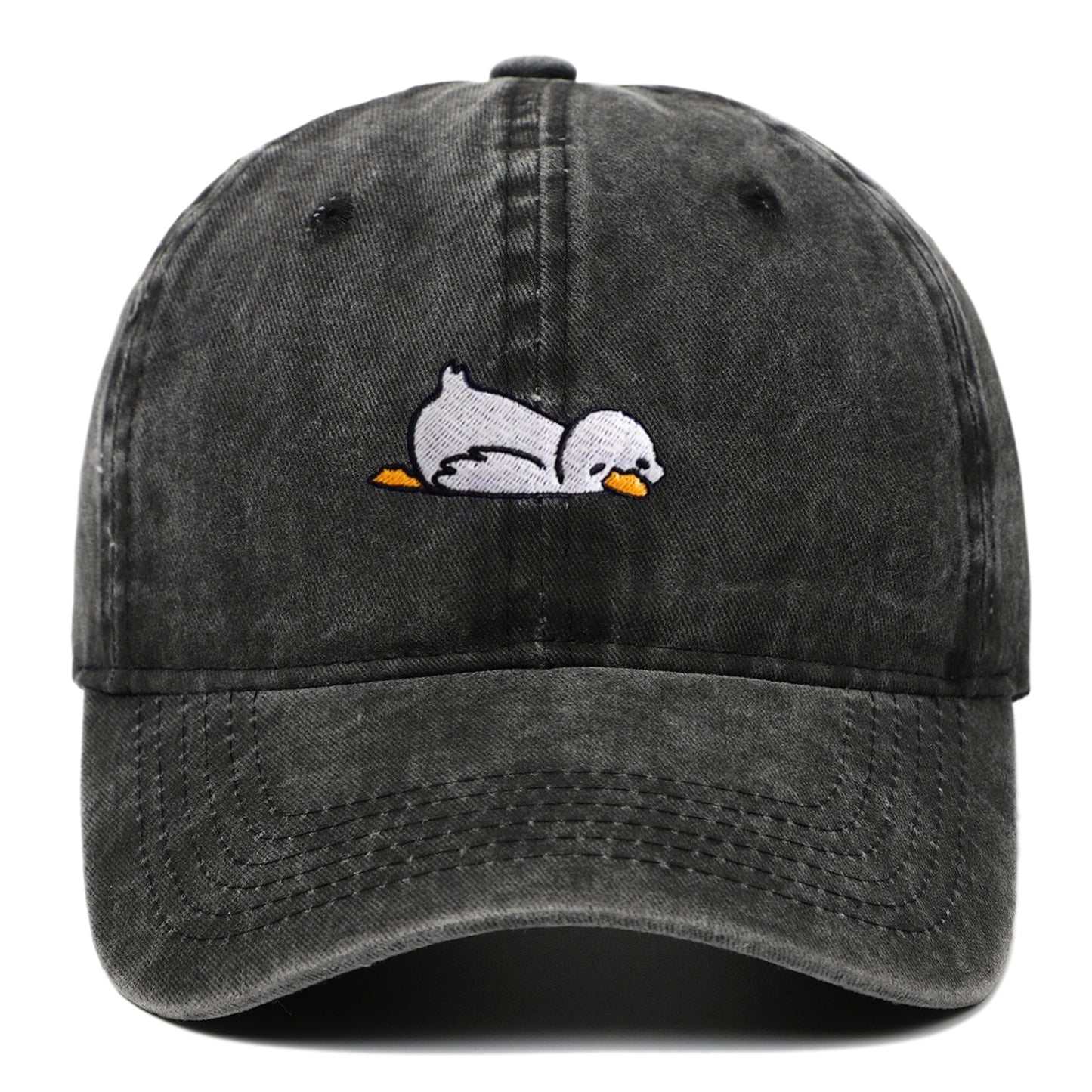 Washed denim baseball cap
