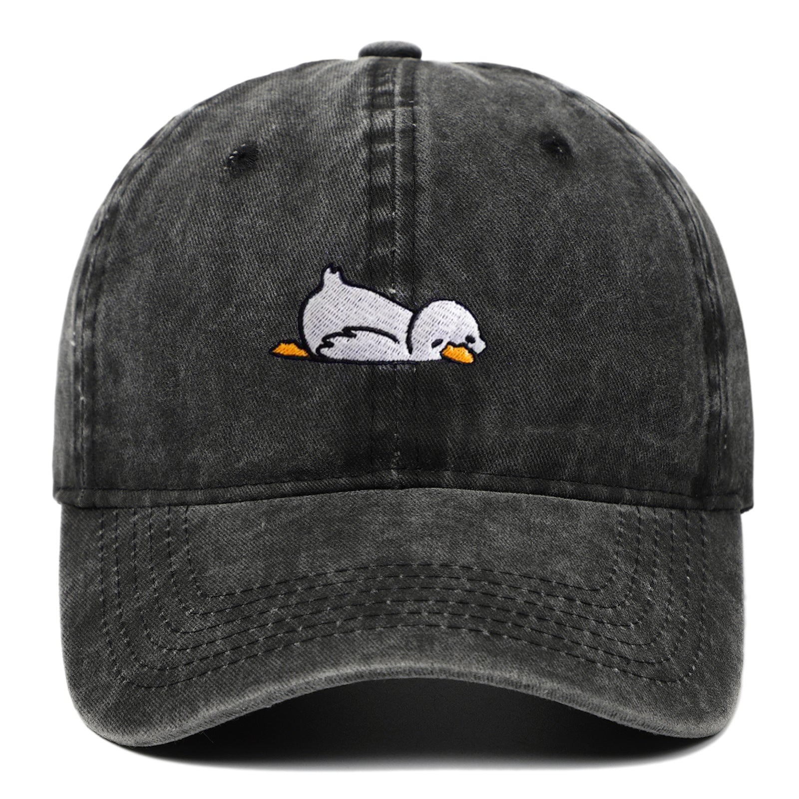 Washed denim baseball cap