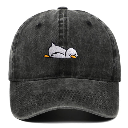 Washed denim baseball cap