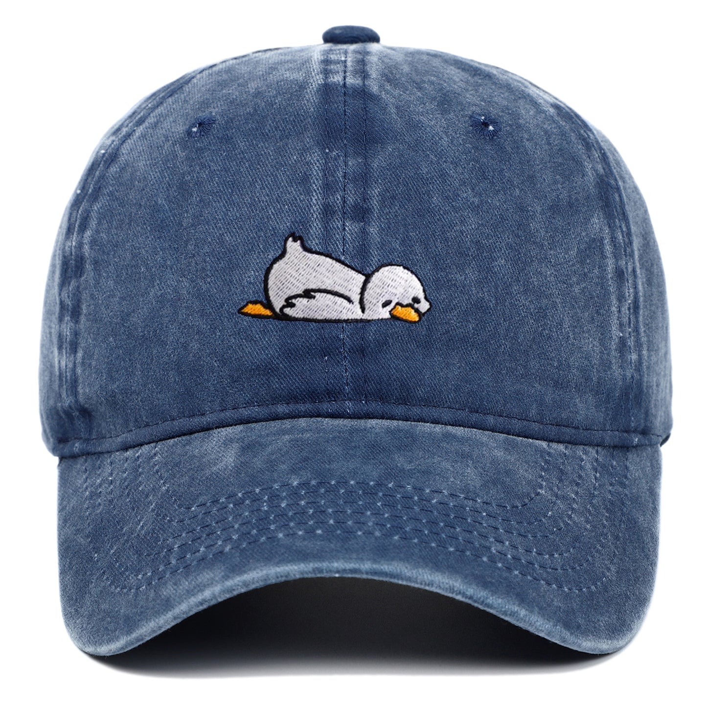Washed denim baseball cap