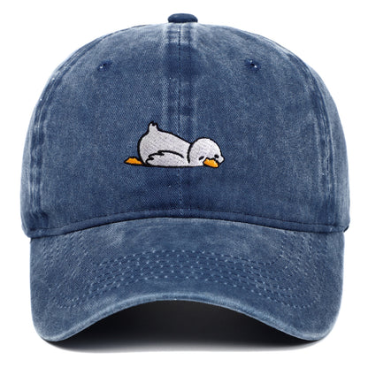 Washed denim baseball cap