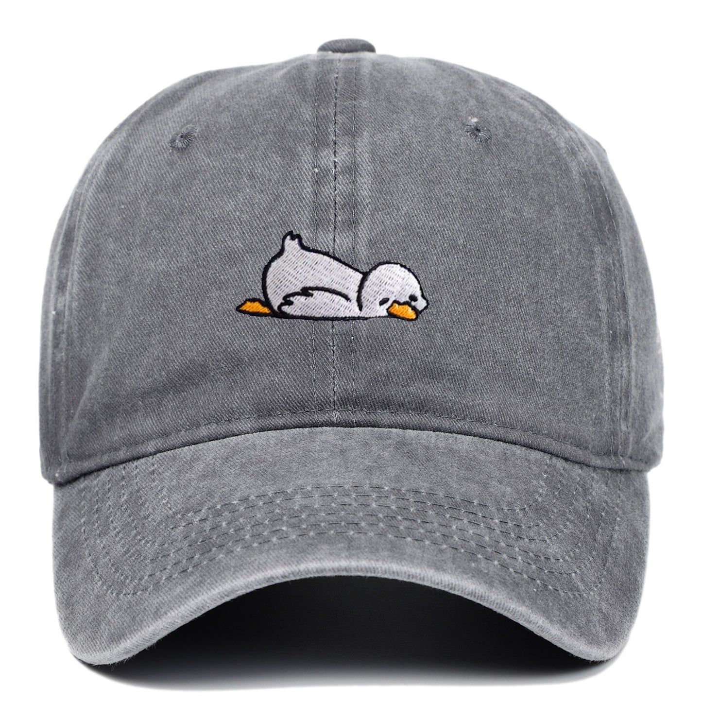 Washed denim baseball cap