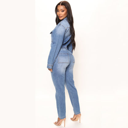 Washed Denim Overalls