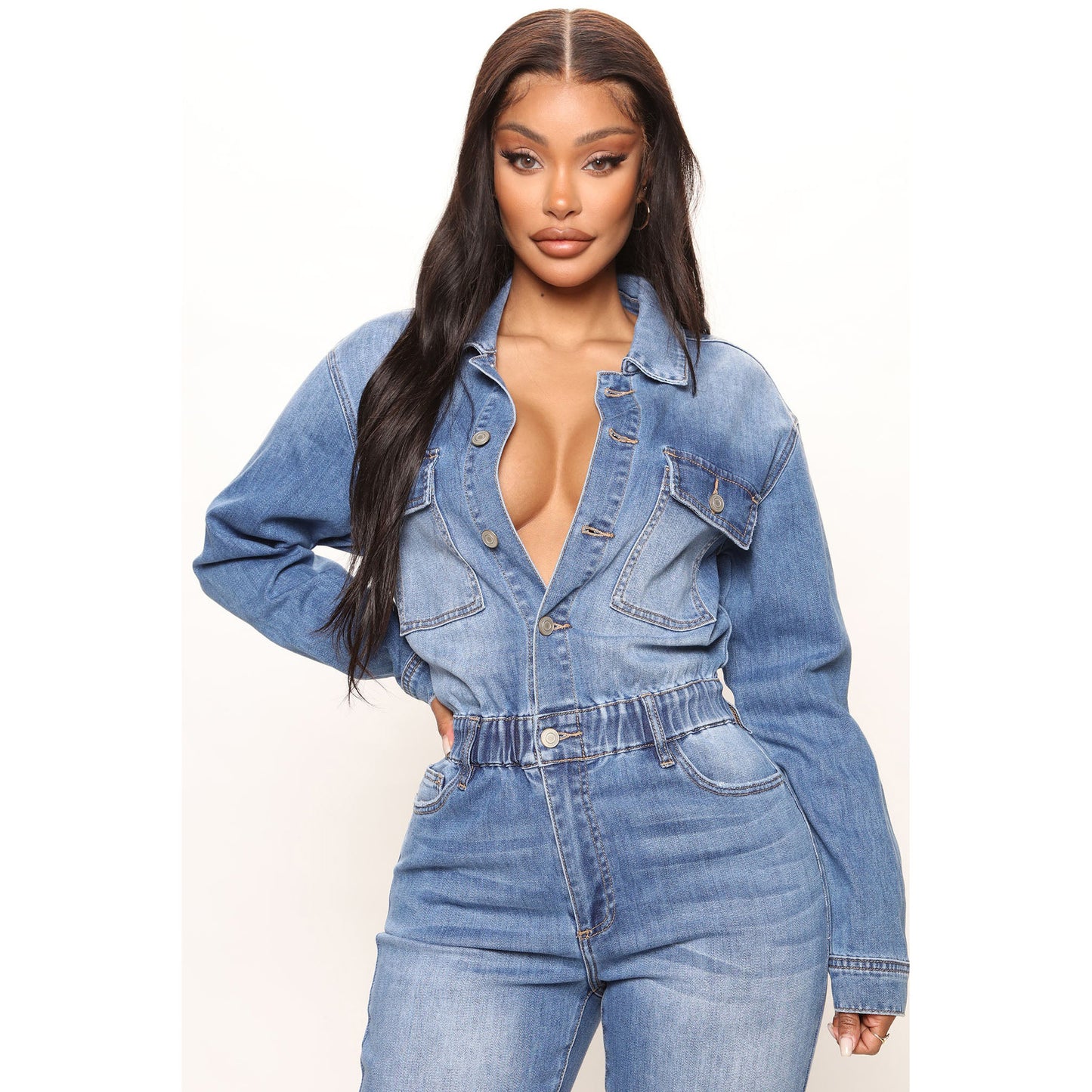 Washed Denim Overalls