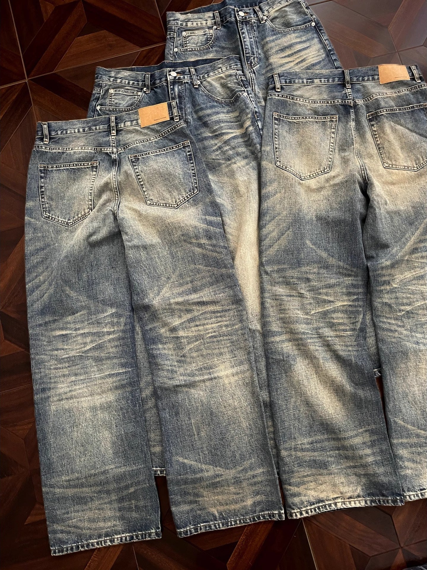 Washed Denim Trousers