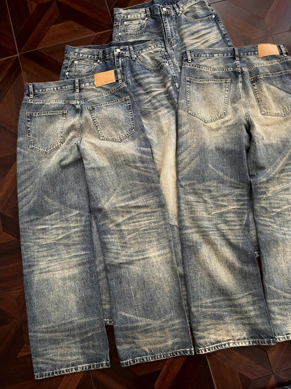 Washed Denim Trousers