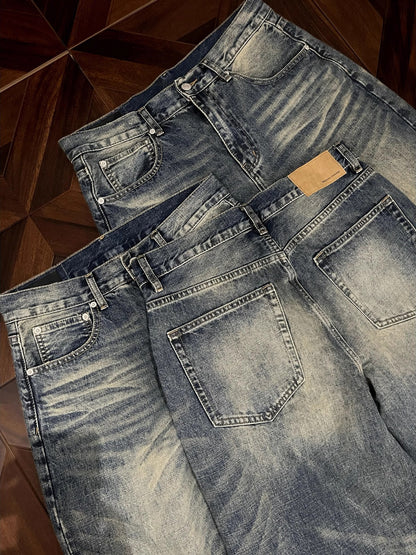 Washed Denim Trousers