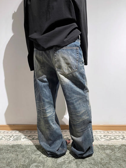 Washed Denim Trousers