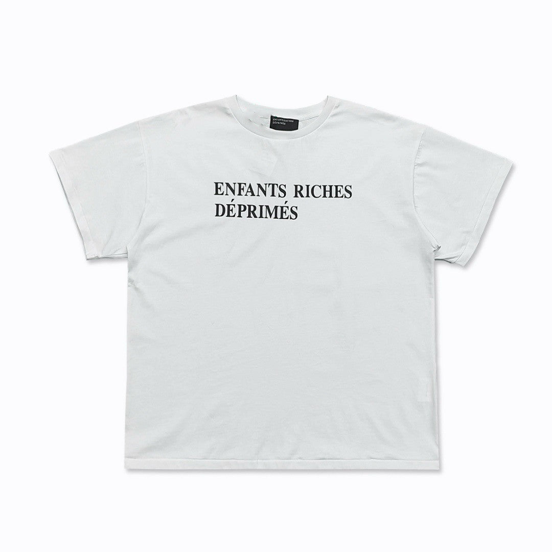 Washed Distressed Slogan T-Shirt
