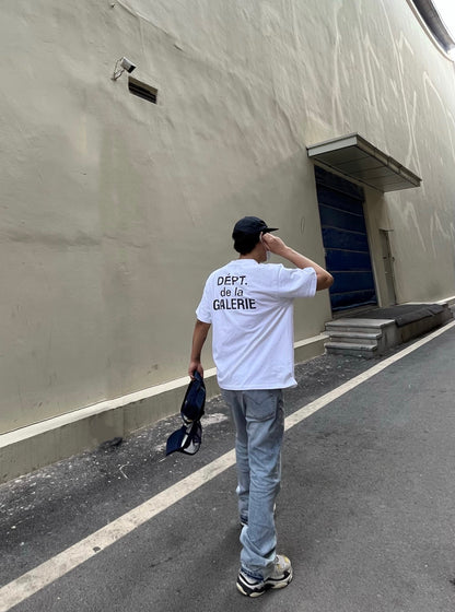 Washed French Logo Vintage Cotton T-Shirt