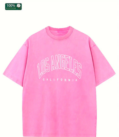 Washed Old Short-sleeved Letter T-shirt