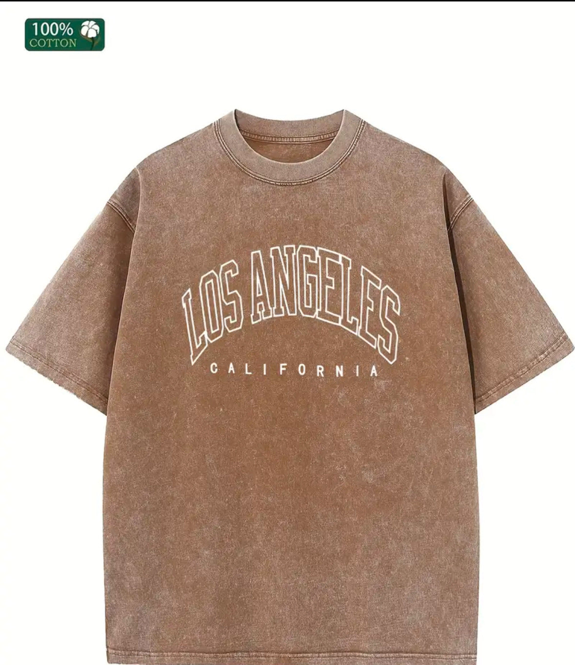 Washed Old Short-sleeved Letter T-shirt