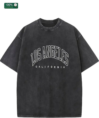 Washed Old Short-sleeved Letter T-shirt