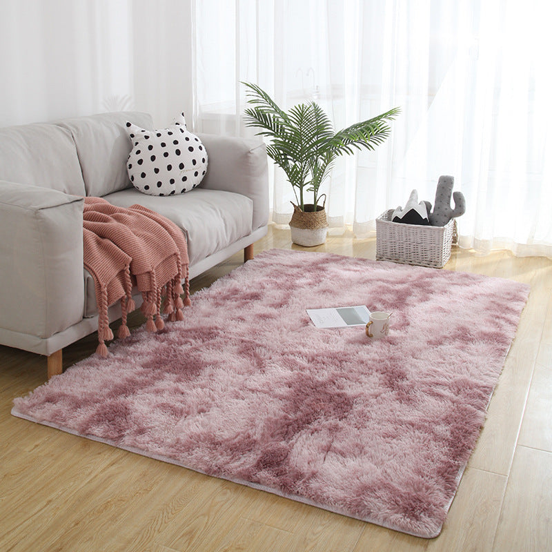 Washed plush tie-dyed gradient carpet