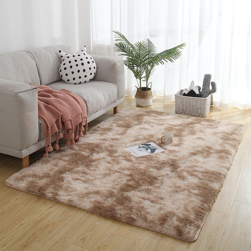 Washed plush tie-dyed gradient carpet