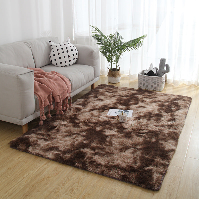 Washed plush tie-dyed gradient carpet