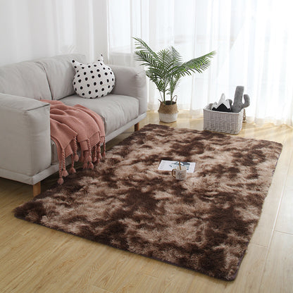 Washed plush tie-dyed gradient carpet