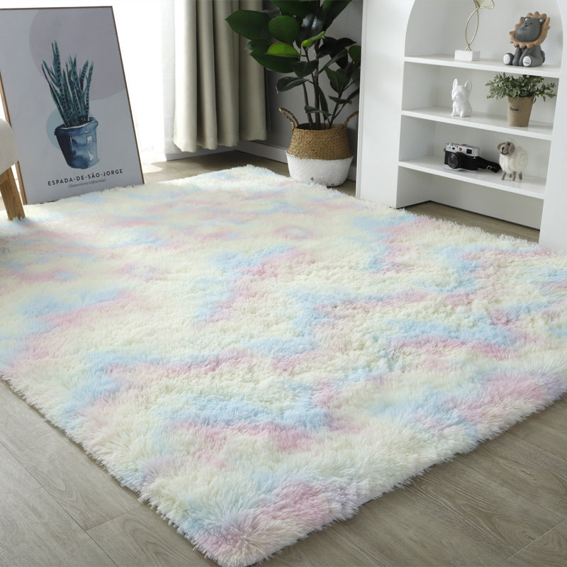 Washed plush tie-dyed gradient carpet