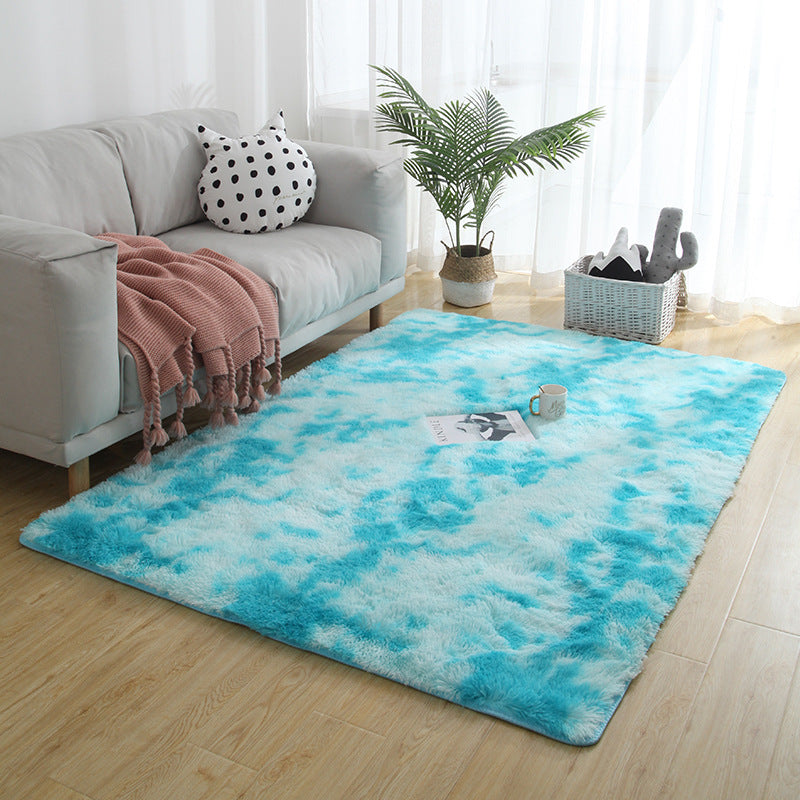Washed plush tie-dyed gradient carpet