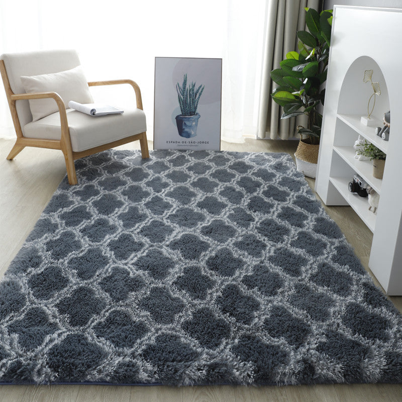 Washed plush tie-dyed gradient carpet