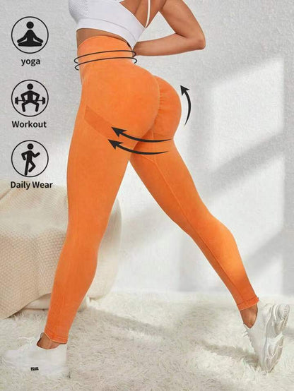 Washed seamless yoga pants