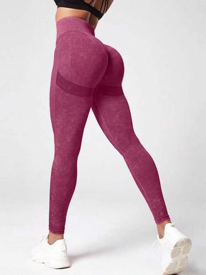 Washed seamless yoga pants