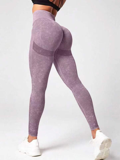 Washed seamless yoga pants