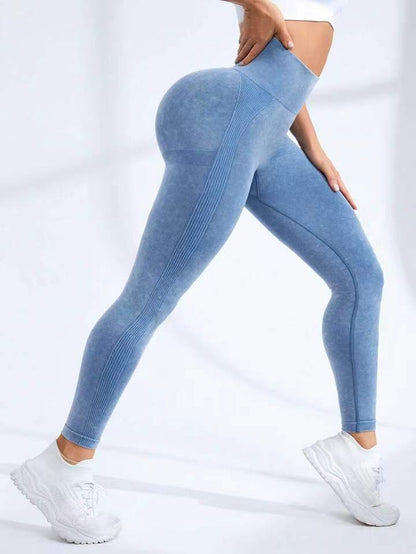Washed seamless yoga pants