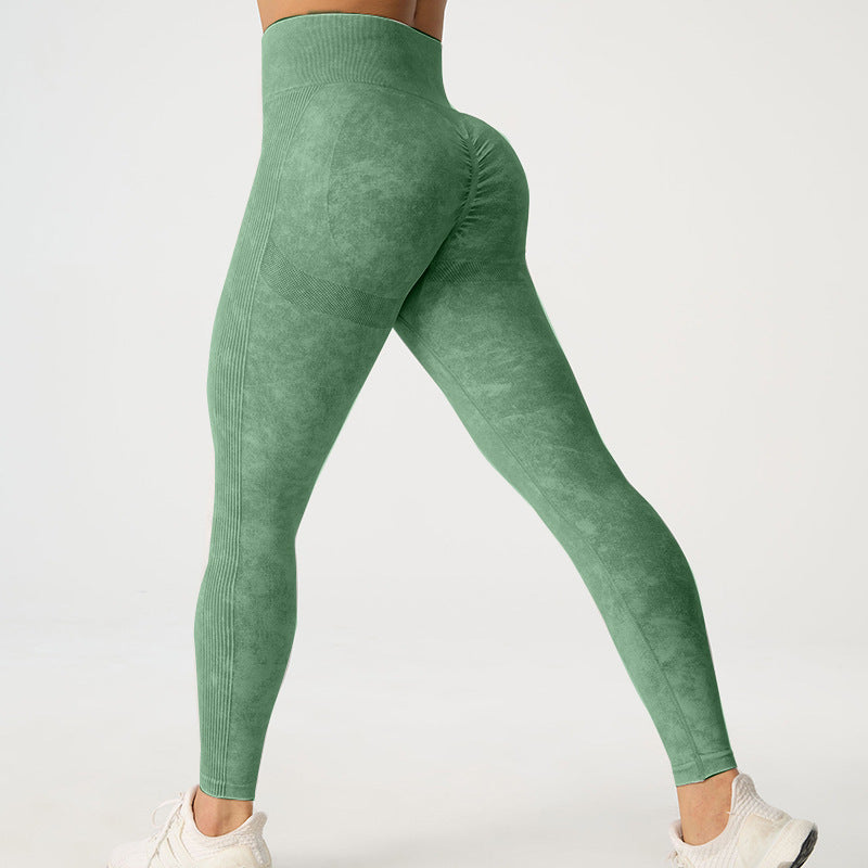 Washed seamless yoga pants