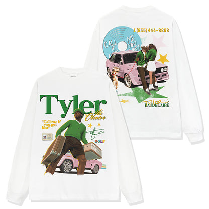washed short-sleeve T-shirt and loose-fitting crew-neck hoodie with a hood
