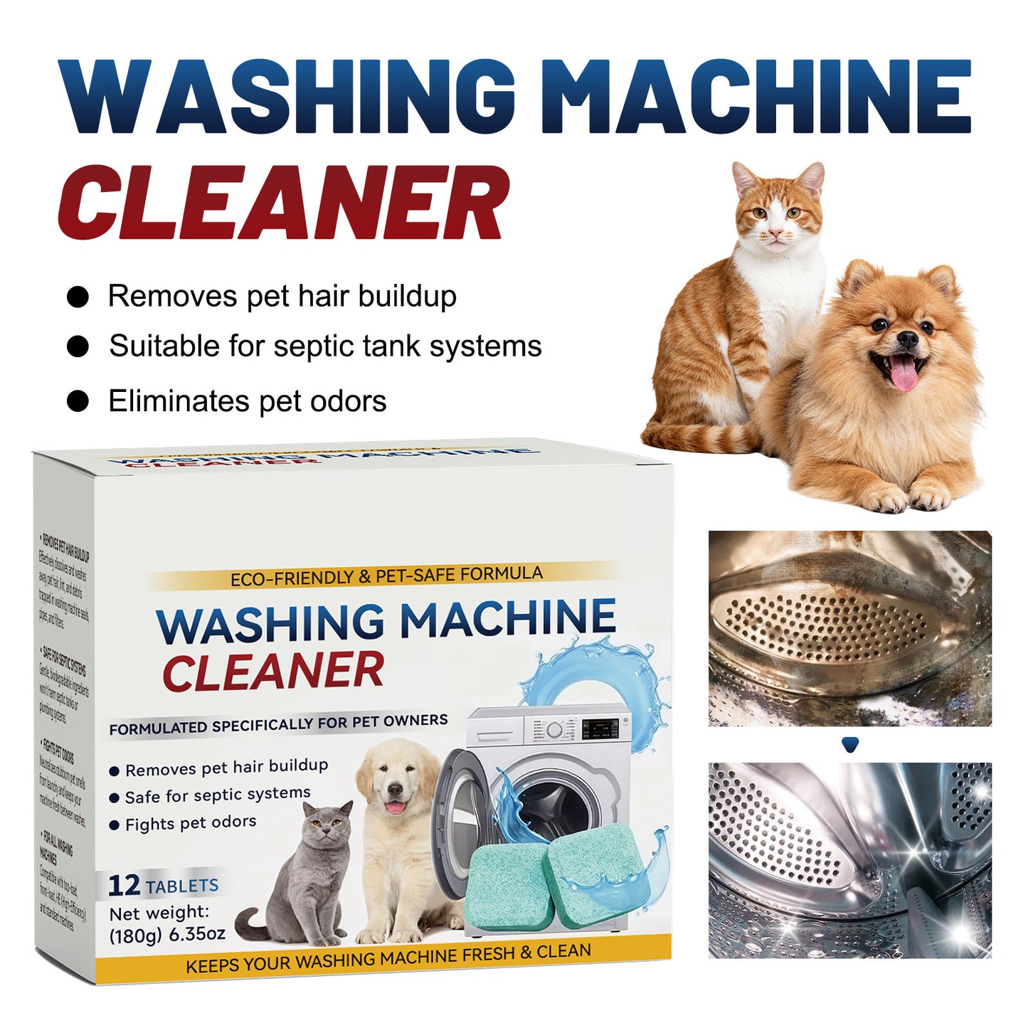 Washing machine cleaning sheet