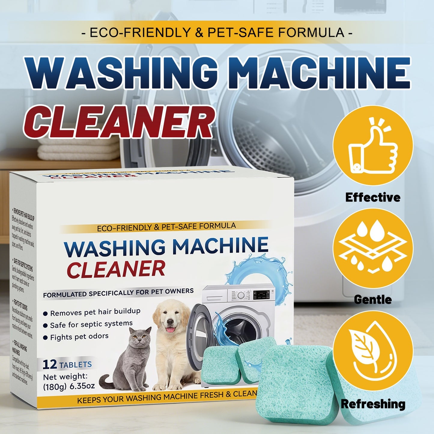 Washing machine cleaning sheet
