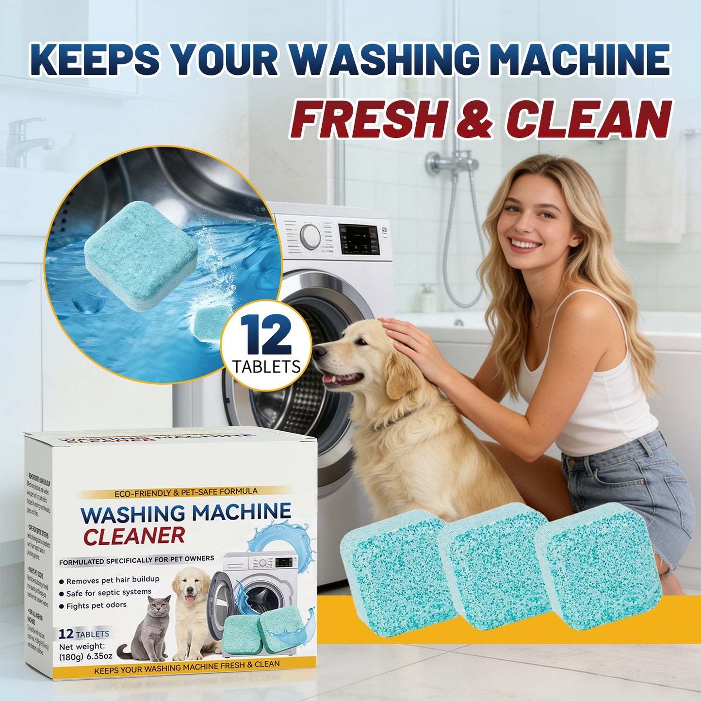 Washing machine cleaning sheet
