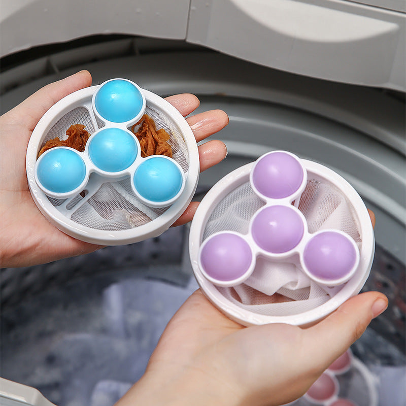 Washing machine filter bag hair remover