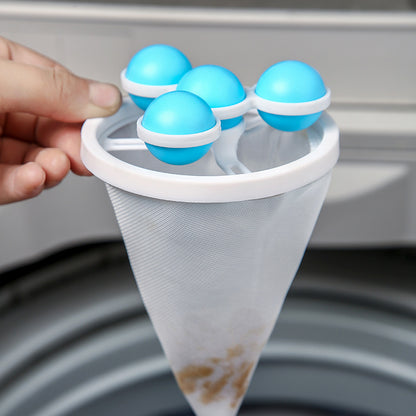 Washing machine filter bag hair remover