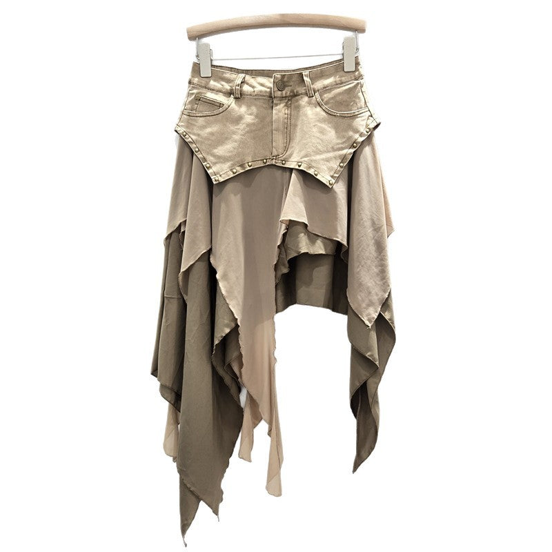Wasteland-style irregular half-length skirt