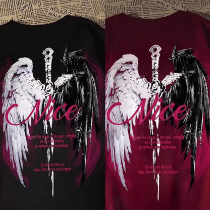 Wasteland Style Wing Print Mens T-Shirt