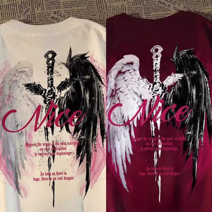 Wasteland Style Wing Print Mens T-Shirt
