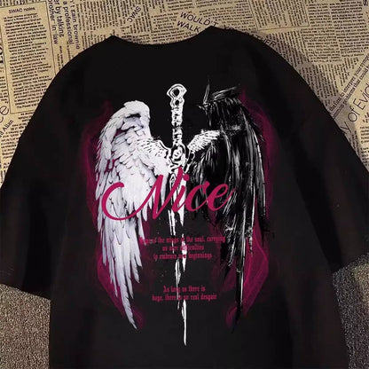 Wasteland Style Wing Print Mens T-Shirt