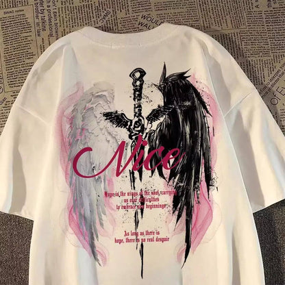 Wasteland Style Wing Print Mens T-Shirt