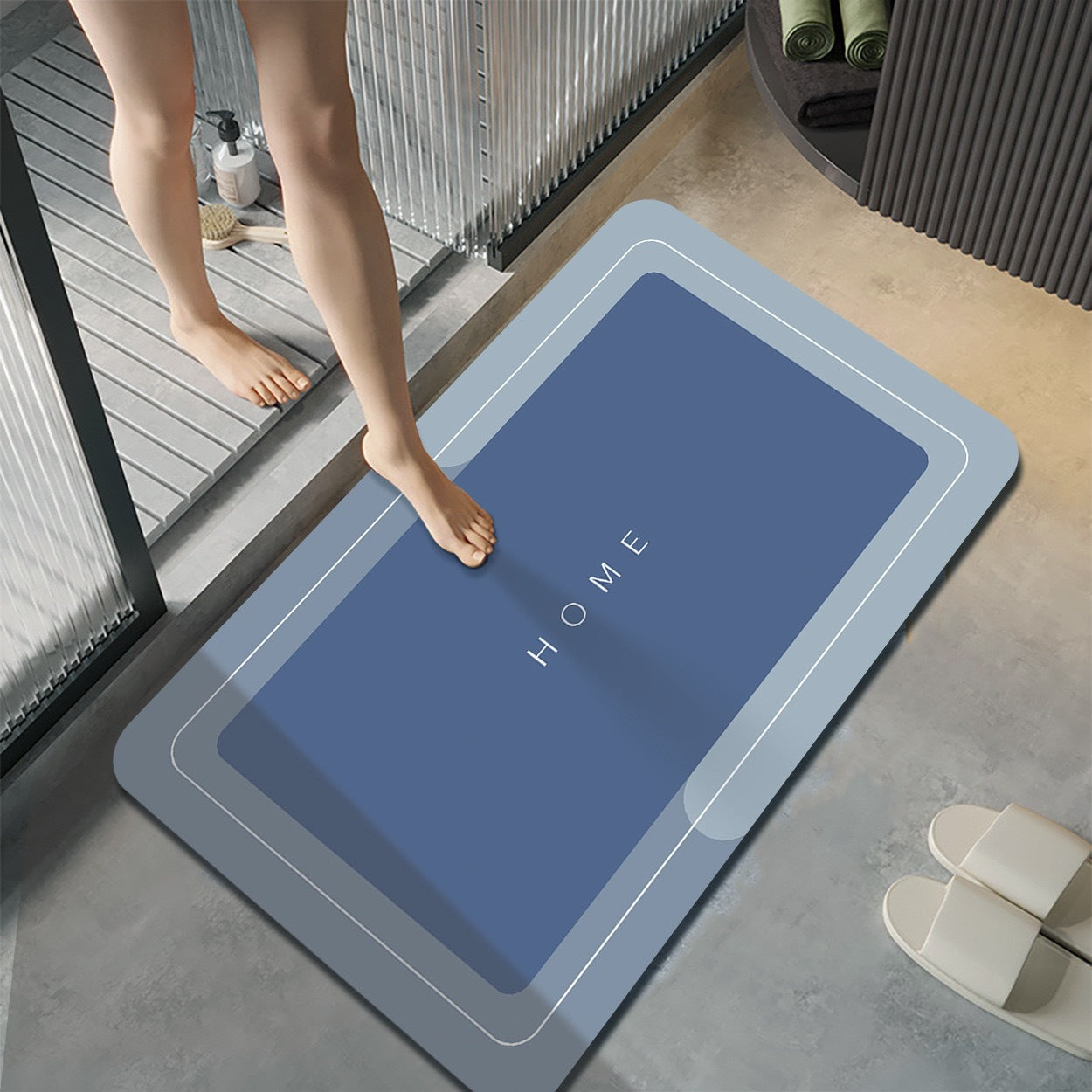 Water-absorbing anti-slip quick-drying floor mat