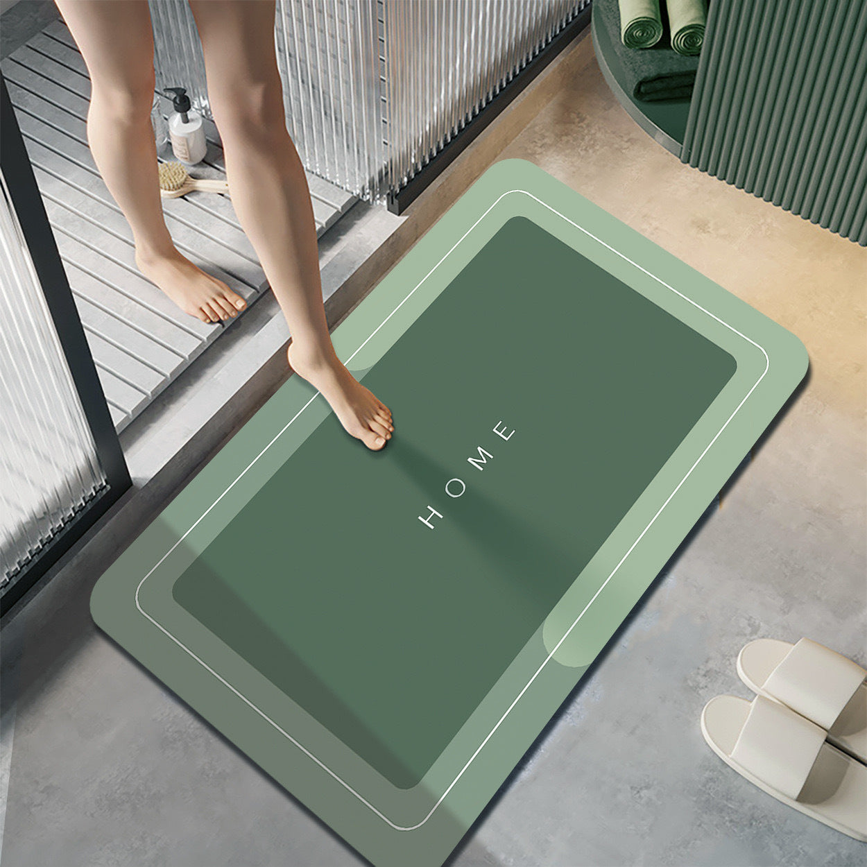 Water-absorbing anti-slip quick-drying floor mat