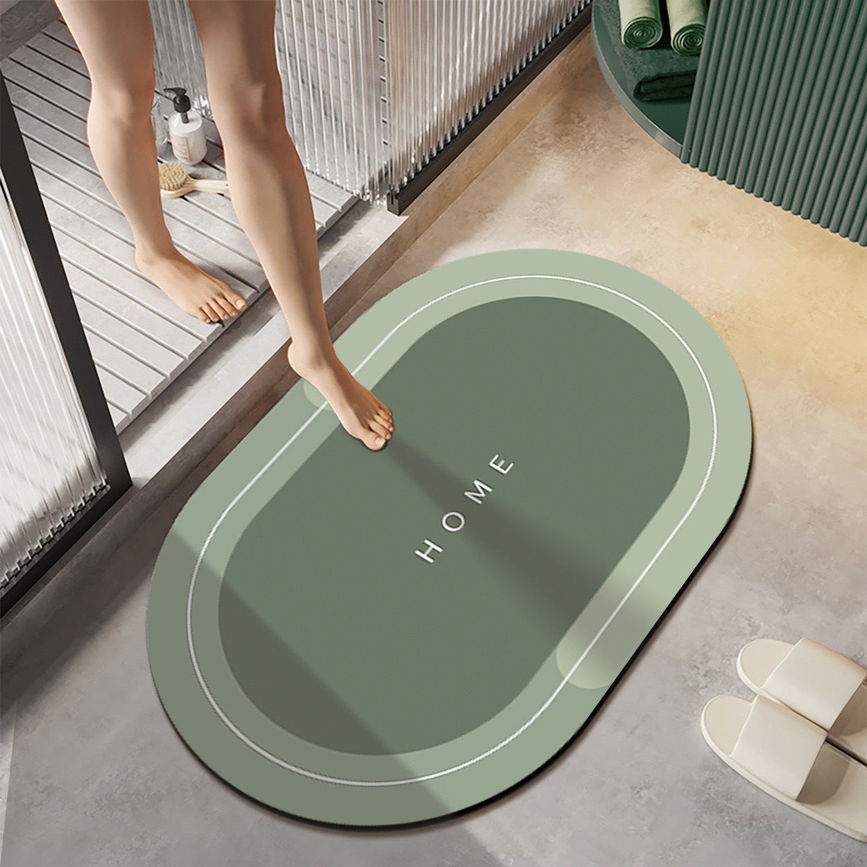 Water-absorbing anti-slip quick-drying floor mat
