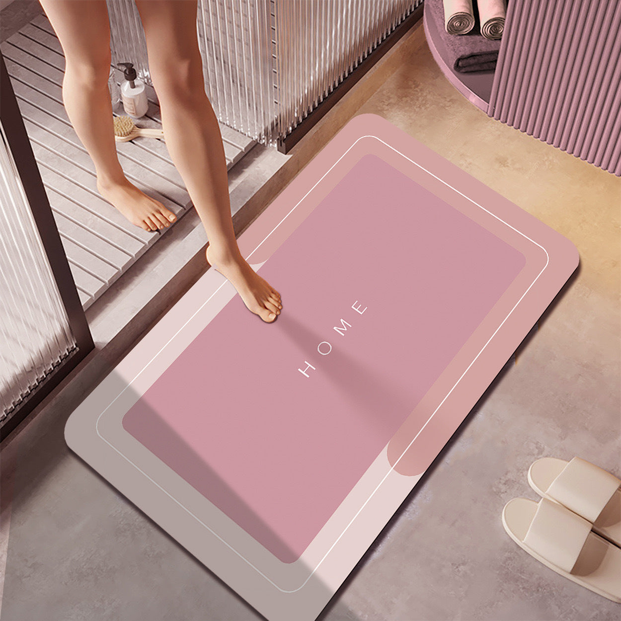 Water-absorbing anti-slip quick-drying floor mat