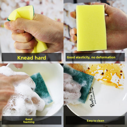 Water-absorbing pot scrubbing sponge and dishcloth
