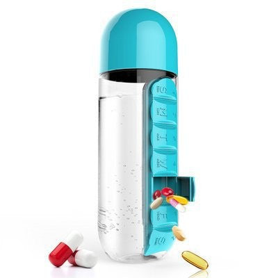 Water Bottle Pill Box Cup