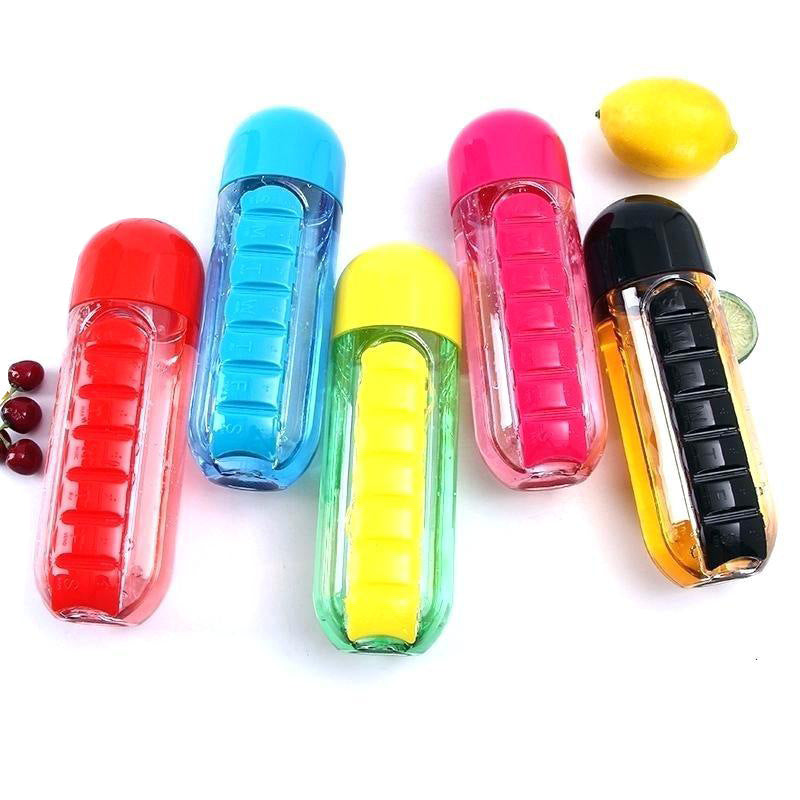 Water Bottle Pill Box Cup