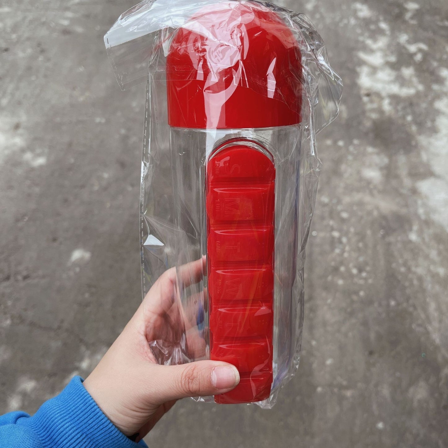 Water Bottle Pill Box Cup
