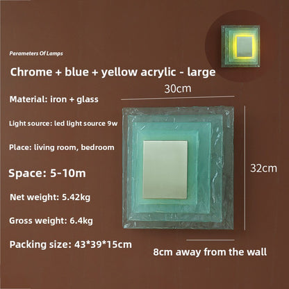 Water corrugated glass wall lamp